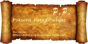 Pokorni Petróniusz névjegykártya